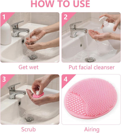 MCIGICM 20PCS Face Scrubber,Silicone Facial Cleansing Brush Face Exfoliator Pads Face Scrub Brush for Skin Facial Scrubber Facial Cleanser Brush