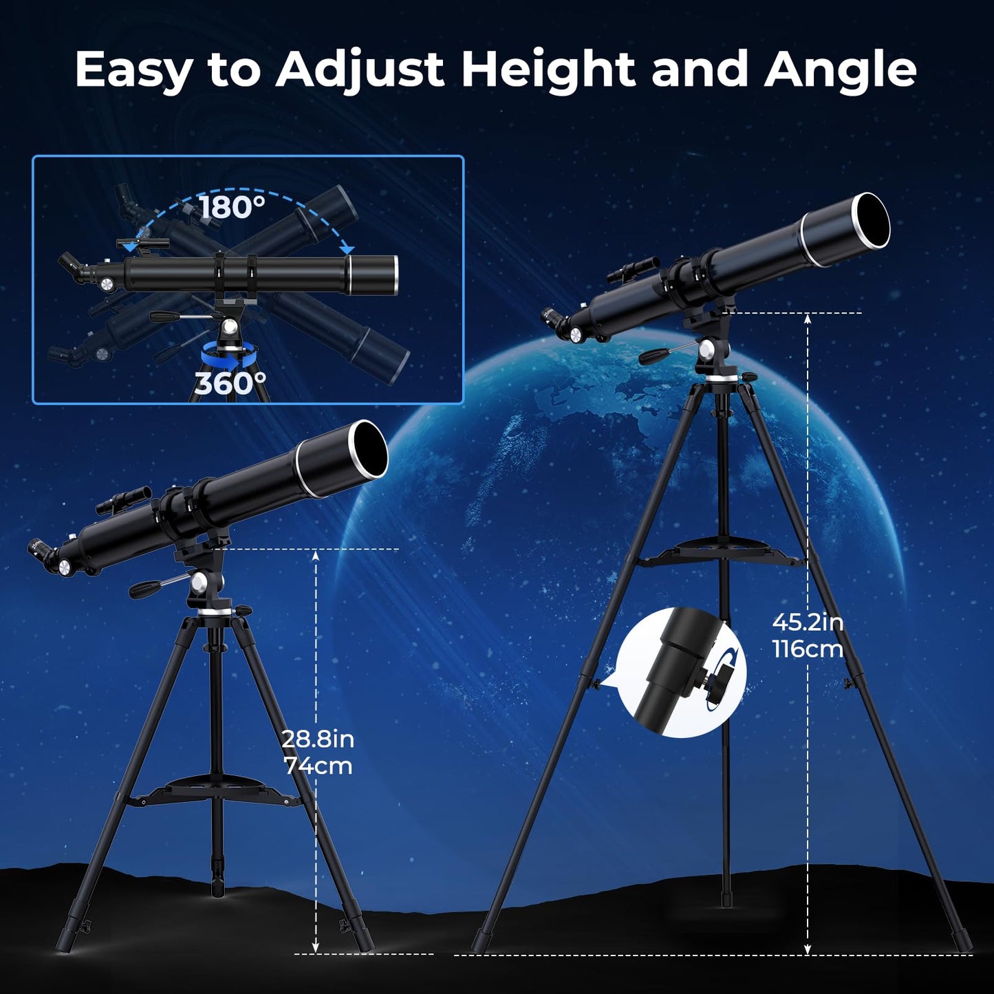 FAMIROSA Telescope for Adults High Powered, 90mm Aperture (36X-270X) 900mm Focal Length Refractor Astronomy Telescopes for Planets and Stars, Professional Telescopio with Bag, Phone Adapter, Tripod