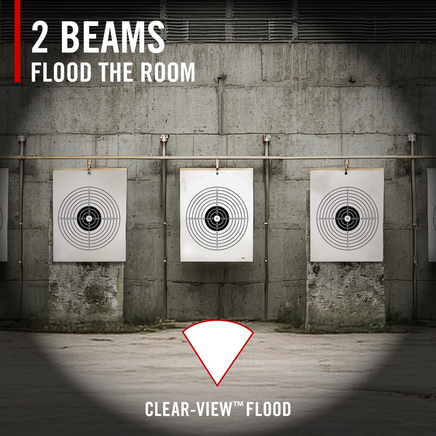 Coast PTX65R Two Beam 1000 Lumen USB-C Rechargeable LED Tactical Weapon Light with Tool-Free Universal/Picatinny Mounting System, and Spot & Flood Beams - IP54 Rating