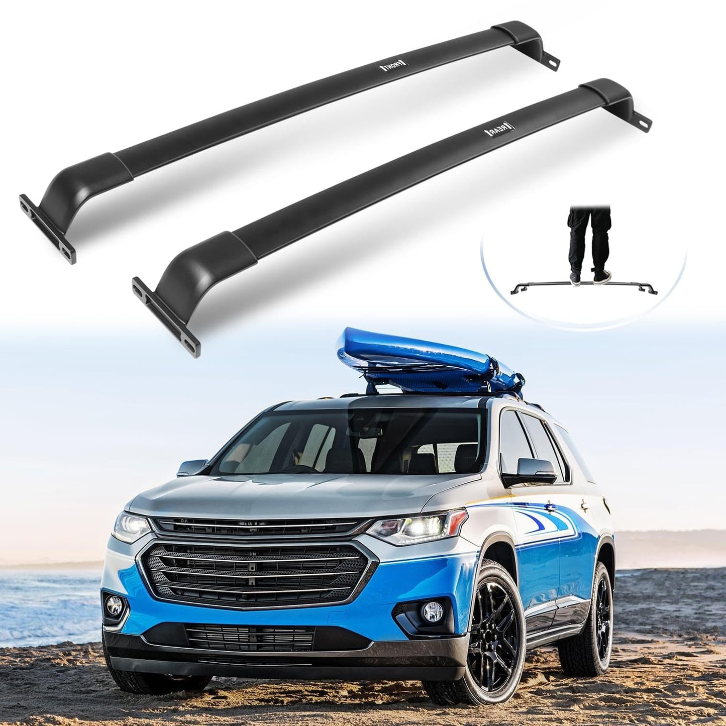 SNIXWOO Enhanced Roof Racks for 2022-2026 Chevrolet Traverse, 220 LBS All Aluminum Cross Bars - Fit for Canoe, Kayak, and Bike