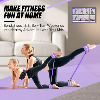 Ankle Resistance Bands with Cuffs, Ankle Weights Bands for Working Out, Women Leg and Glutes Workout Equipment, Exercise Bands for Kickbacks, Butt and Booty Trainer, Home Gym Fitness Equipment