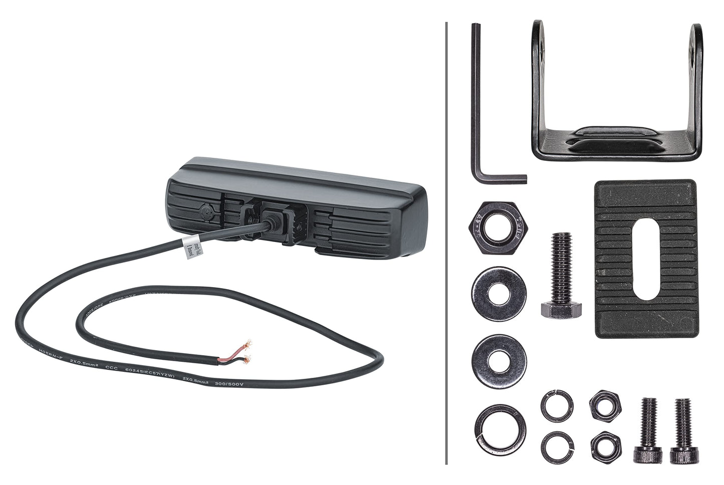 Hella 1FB 358 176-201 LED Headlight - Black Magic Mini Lightbar 6.2 Inches - 12/24 V - Mounting - Cable: 800 mm - Connector: Open Cable Ends