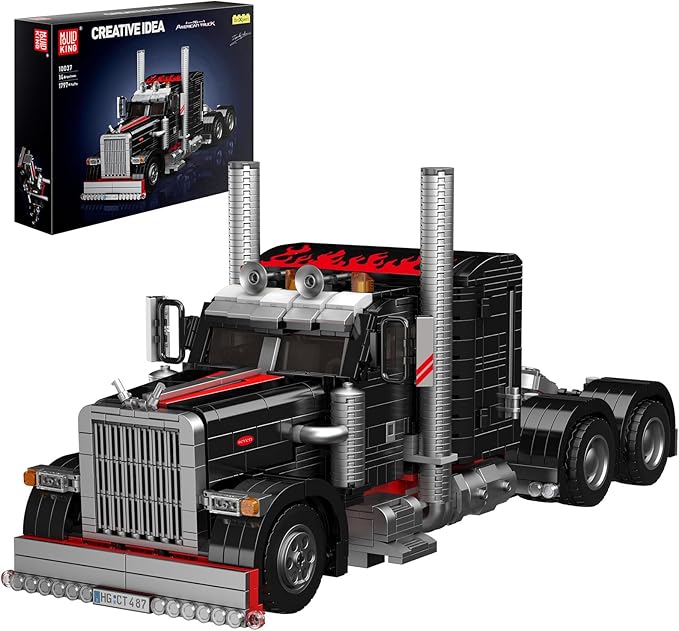 Mould King Semi Truck Toys Building Sets Collectible Trucks Vehicle Trailer Model Build and Display 10037 STEM Project Blocks Kits Decor for Adults and Aged 14+ (1814 Pieces)