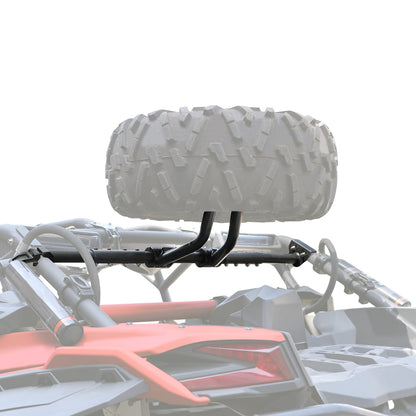 SAUTVS Heavy Duty Spare Tire Mount Rack Holder for Can-Am Maverick X3, Fits Up to 32" Tire Steel Powder Coated Spare Tire Carrier Holder for Can Am Maverick X3 Max Turbo RR 2017-2025 Accessories
