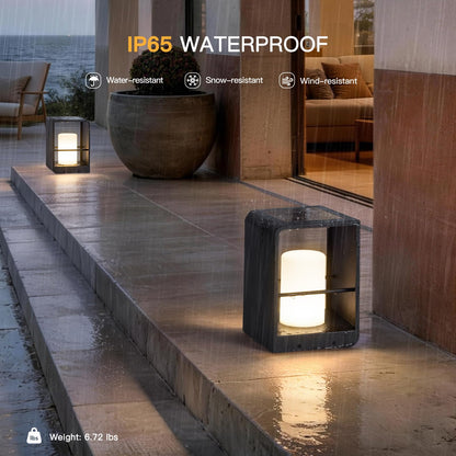 MVBT 11" Tall Solar Lanterns, 3000K LED Outdoor Table Lamp Waterproof, Modern Solar Floor Lamp, Landscape Outdoor Lights Solar Powered Lantern, Dusk to Dawn Patio Light for Yard Deck Path Garden Pool