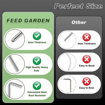 Feed Garden 7-Inch Heavy-Duty Tent Stakes - 18 Pack Metal Pegs for Outdoor Decor & Camping