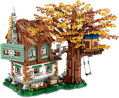 Mini Blocks Tree House Building Kit 4761PCS Idea Forest House Building Blocks Set DIY Mini Bricks Street View House Construction Model for Adult