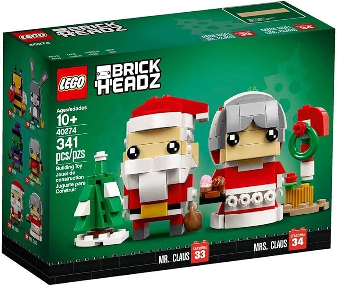 LEGO BrickHeadz Mr. &amp Mrs. Claus 40274 Building Kit (341 Pieces)