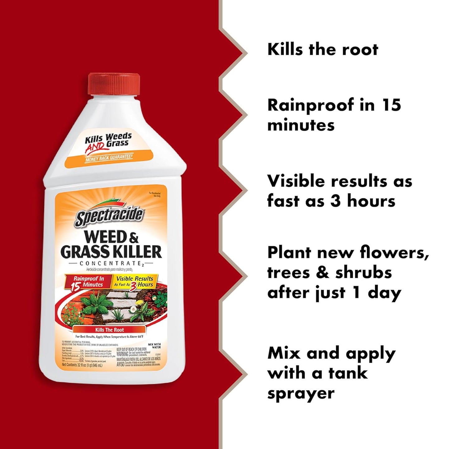 Spectracide Weed Killer Concentrate - 40 Ounces for Patios, Walkways & Driveways