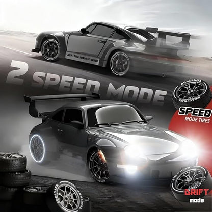 1:24 Scale RC Drift Car with LED Lights 25km/h 4WD High Speed Dual Batteries 50+ Min Play 2.4GHz Remote Control Multi-Surface Drift Tires Racing Toy Vehicle for Adults Boys Girls Storm Drive