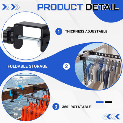 Sintuff Life Vest Holder Aluminum Drying Rack Holds up to 8 Life Vests Wetsuit Hanger Vest Hanger Collapsible Dock Organizer for Pfds & Floats, Fits a 0.67-2.56 in Square Post, No-Drill Installation