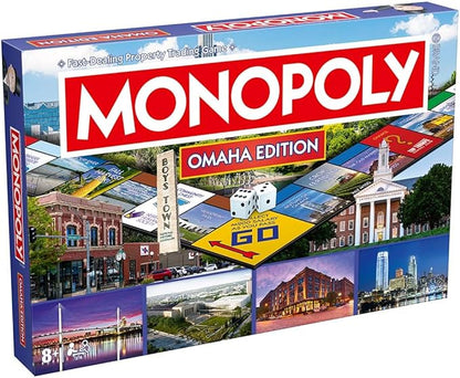 Monopoly Board Game Omaha NE Edition : 2-6 Players Family Board Games for Kids and Adults Board Games for Kids 8 and up for Kids and Adults Ideal for Game Night