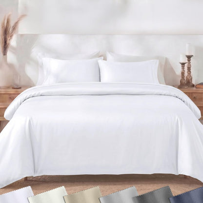 California Design Den 2 Pc Twin XL/Twin Duvet Cover Set - Winner Good Housekeeping Best Bedding Awards 2025, 400 Thread Count Sateen, 100% Cotton Duvet Covers, Button Closure, Corner Ties - White