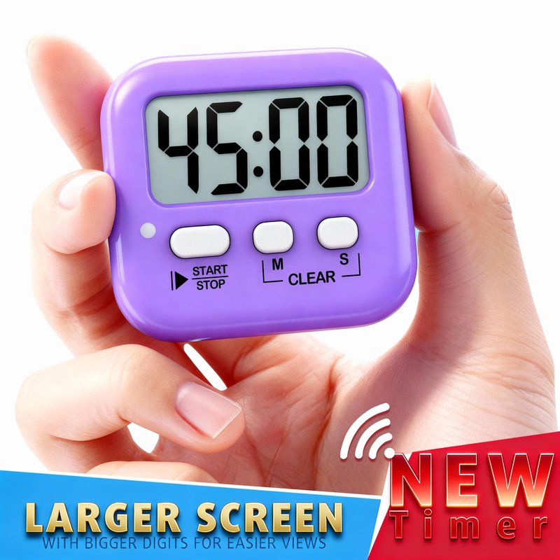 Antonki 2 Pack Digital Timer for Kids, Magnetic Countdown Kitchen Timers for Cooking, Egg, Classroom, Teacher, Exercise, Study, Oven - Battery Included