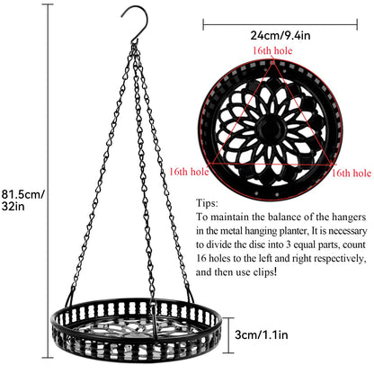 Plant Hanger Indoor Outdoor 2 Pack, Hanging Planter for Indoor Outdoor Plants, Hanging Plant Holder Shelf, Plant Hanging Basket, Decorative Metal Flower Holder
