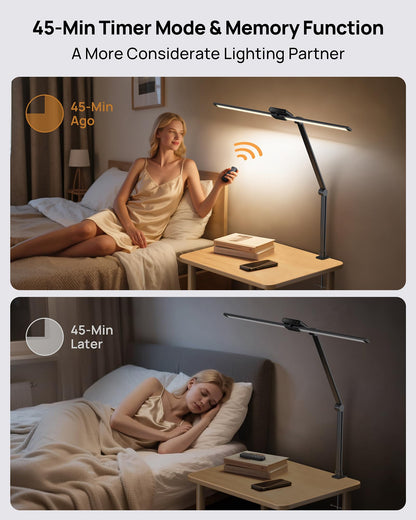 TROND LED Neck Reading Light LED Clamp Desk Lamp with Remote