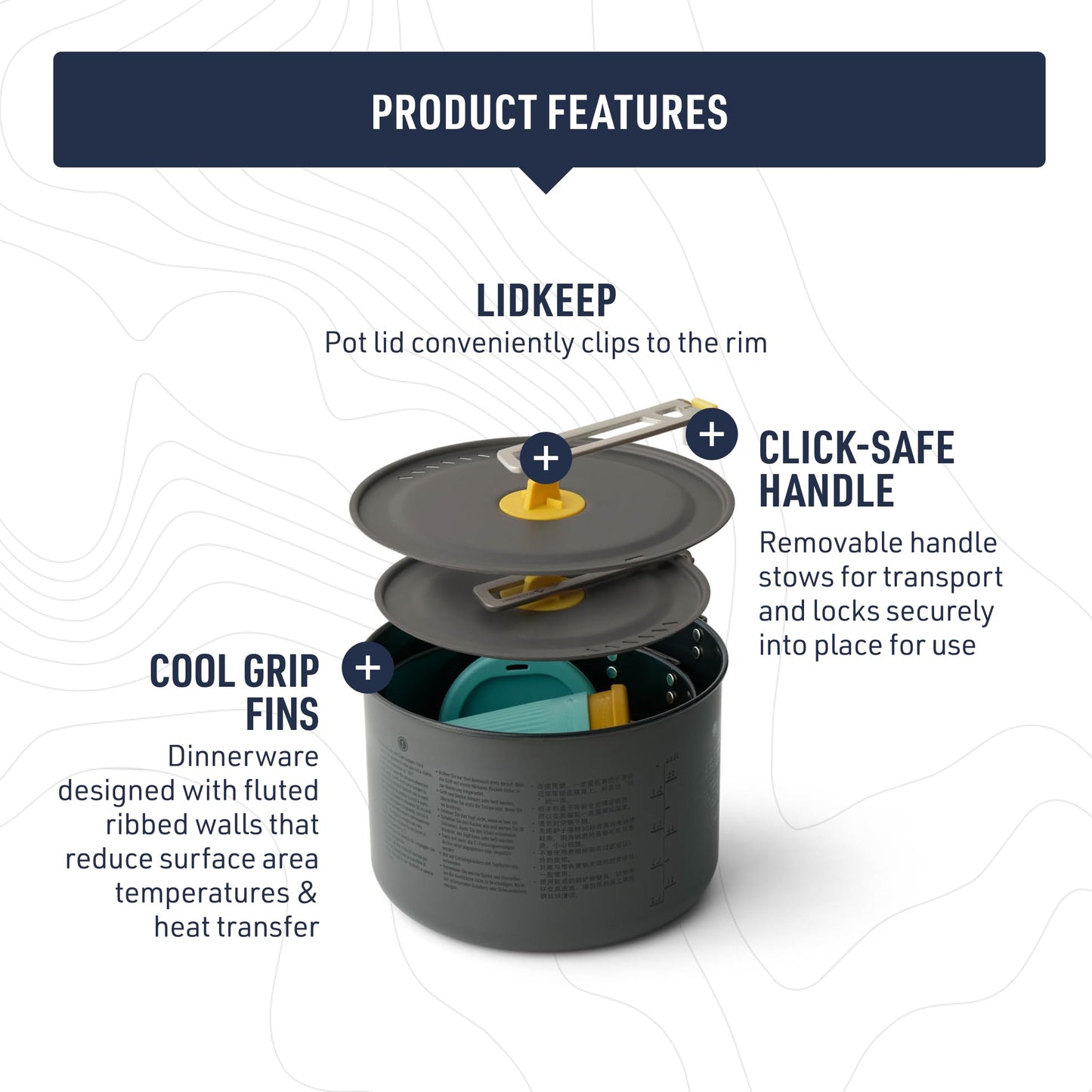 Sea to Summit Frontier Ultralight Two Pot Cook Set for Camping, 2-Person (2 Pots, 2 Bowls, 2 Cups)