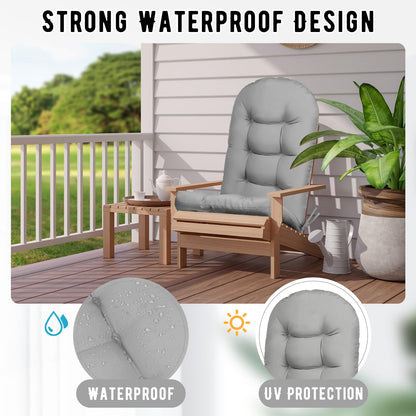 Cethytirko 4 Pack Adirondack Chair Cushion, Waterproof Rocking Chair Cushion - Fade Resistant Patio Furniture Cushions, Thickened Patio Chair Pad for Outdoor and Indoor, 49x20x5 Inch