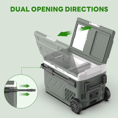 Alpicool 12V Car Refrigerator Portable Fridge Freezer, 43 QT Dual Zone Compressor Cooler with APP Control, Fast Cooling, Electric Cooler for Car Truck, RV, Camping, Travel (12/24V DC & 100-240V AC)