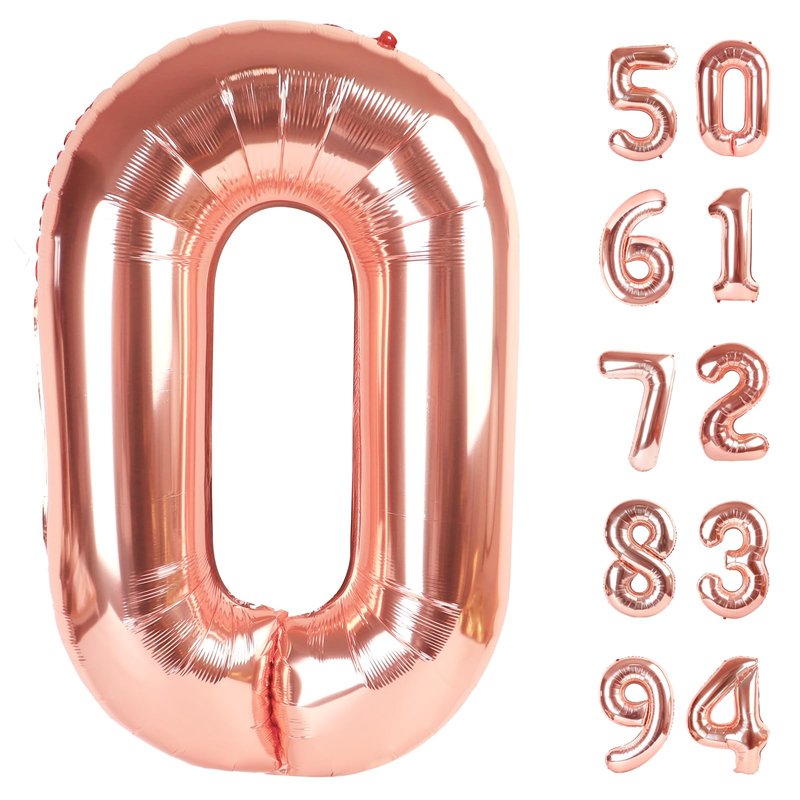 Rose Gold Number 23 Balloon 40 inch, 23 Number Balloons, 23rd Birthday Decorations, 23 Year Old Women Men Rose Gold Party Supplies
