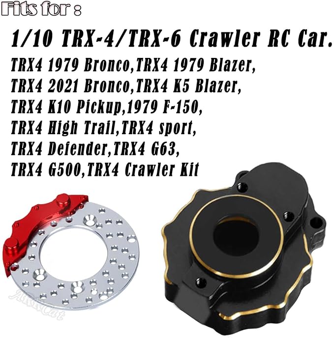 Brass Outer Portal Drive Housing Knuckle Cover Upgrades Part for TRX-4/TRX-6 Crawler RC Car 8PCS Outer Portal Drive Housing Knuckle CoverBlack