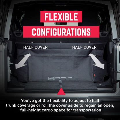GPCA - Freedom Pack PRO Under Hardtop/Topless Easy-to-Install Patented Tonneau/Trunk Cover Heavy-Duty Accessories for Wrangler JL 2018-2024, 4DR Sport Sahara Rubicon & Freedom Unlimited Models