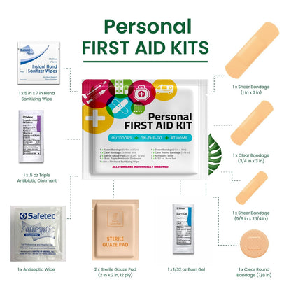 First Aid Emergency Medical Kit Mini and Travel Size - | Great for Kids, Schools, Business, Hiking, Camping | Wound Care Products (Multi-Color) (50)