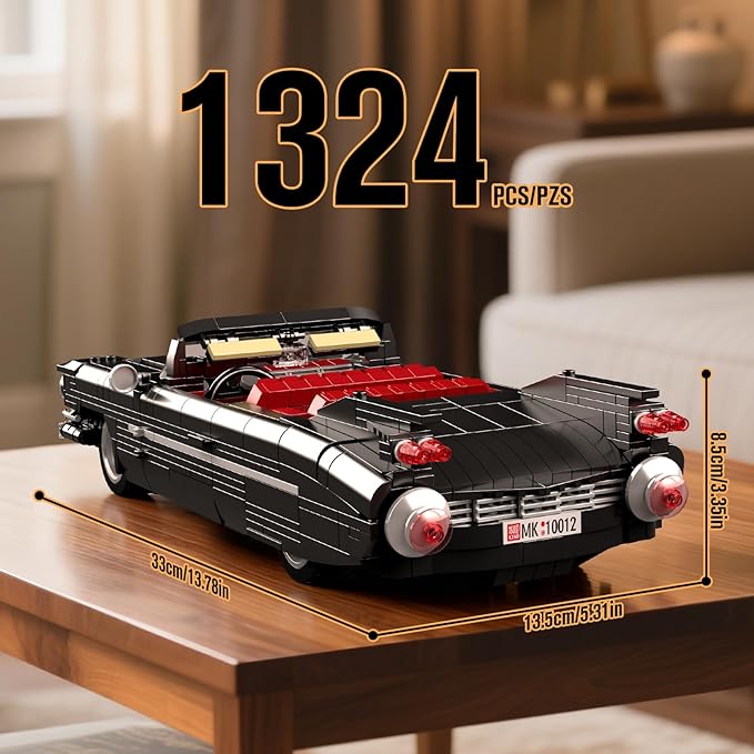 Mould King 10012S Sports Car Building Sets 1324+ Pcs MOC Classic Vintage Convertible Building Block Kit Racing Model Cars Kits for Adults &amp Teens 14+