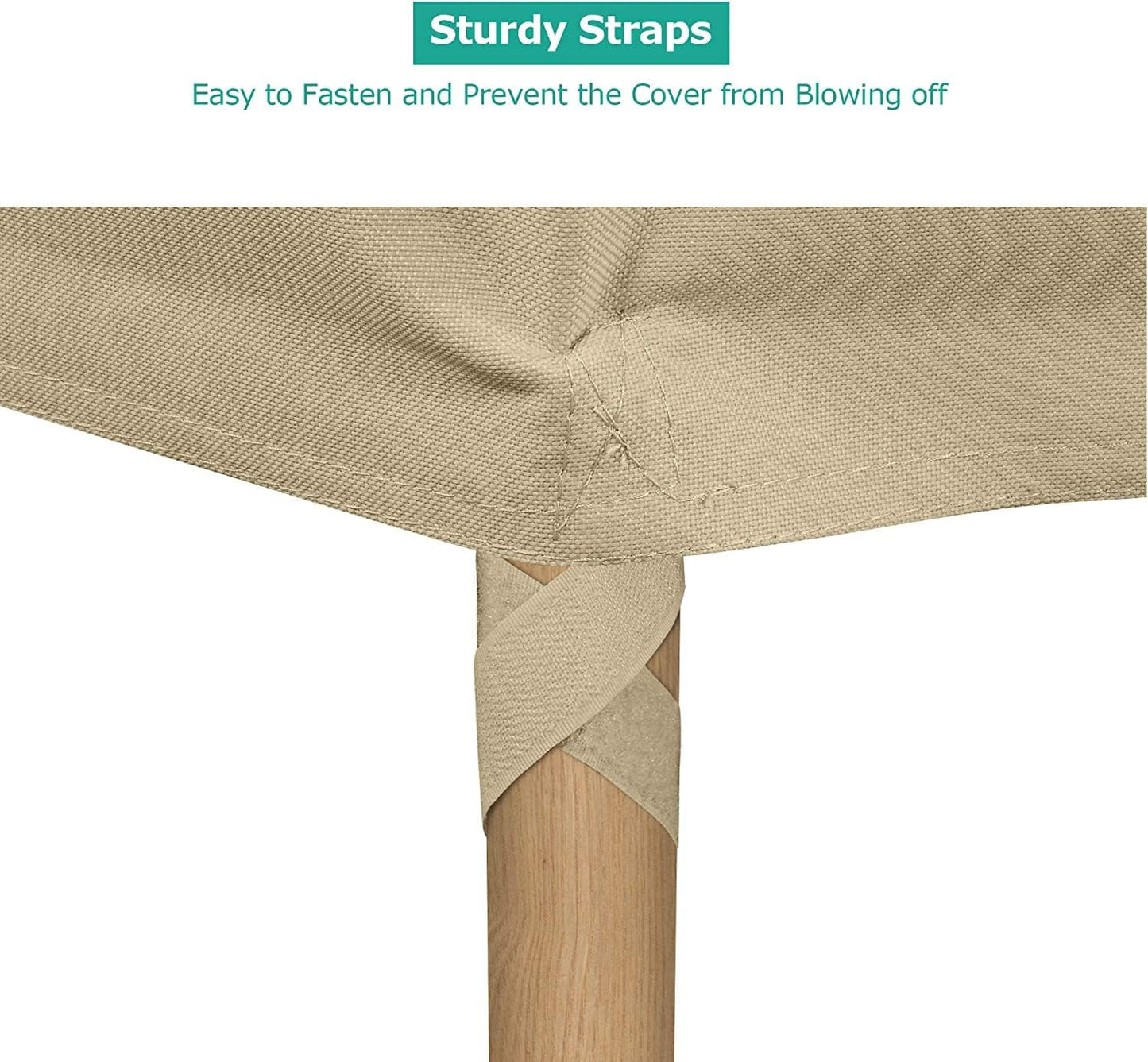SunPatio Outdoor Chair Covers - Heavy Duty Waterproof Protection for Lounge Chairs | 34" W x 37" D x 36"/25" H, Beige (2 Pack)