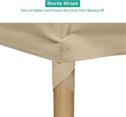 SunPatio Outdoor Chair Covers - Heavy Duty Waterproof Protection for Lounge Chairs | 34" W x 37" D x 36"/25" H, Beige (2 Pack)
