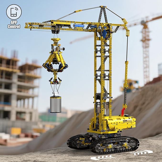Mould King 17059 Technik Crawler Crane Advanced Building Sets MOC Mobile Construction Model Toy with APP Remote Control for 14+ Teen/Adults Large Vehicles Crane Building Kits for Adults(1731PCS)