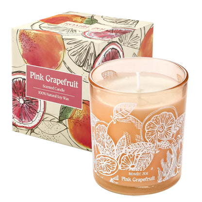 ROMIIE ZOI Scented Candle - Pink Grapefruit - 6oz Aromatherapy Soy Wax Jar Candle for Home, Gifts for Women - 170g
