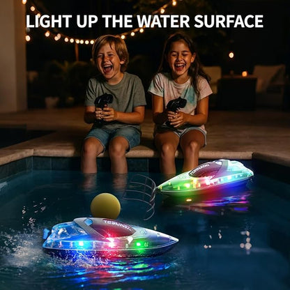 RC Boat 2 Pack Remote Control Boats for Kids &amp Adults15KM/H Twin-Screw Waterproof RC Boats with 2.4GHz RemoteLED Lights One-Key FlipDual Speed Modes4 Rechargeable BatteriesPool &amp Lake Ra