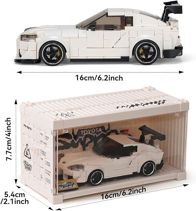 Toyota Supra Building Car with Display Container Toyota Officially Licensed Compatible with Speed Champions Sports Racing Car Building Toys for Adults and Kids Boys Aged 8-16 (367PCS)