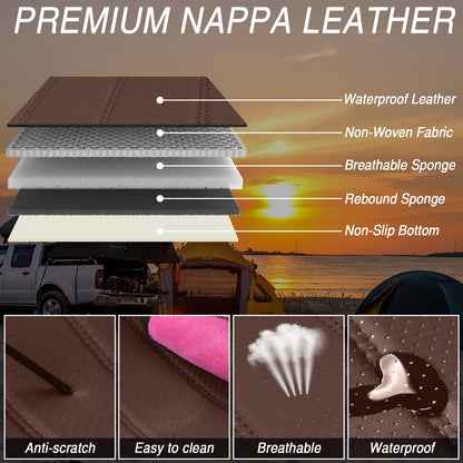 FASSME Seat Covers Custom Fit for Ford Expedition 2000-2026, 7 Seat, Compatible Airbag Non-Slip Waterproof Leather Seat Cover, Luxury Interior Car Seat Covers Full Set, Black Coffee