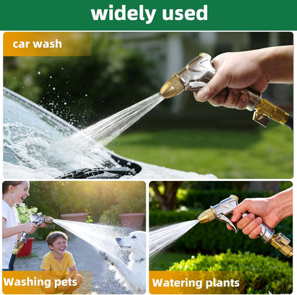 ARXIVE Heavy Duty Metal Garden Hose Nozzle - 4 Adjustable Spray Patterns for Lawn, Car, and Pet Care