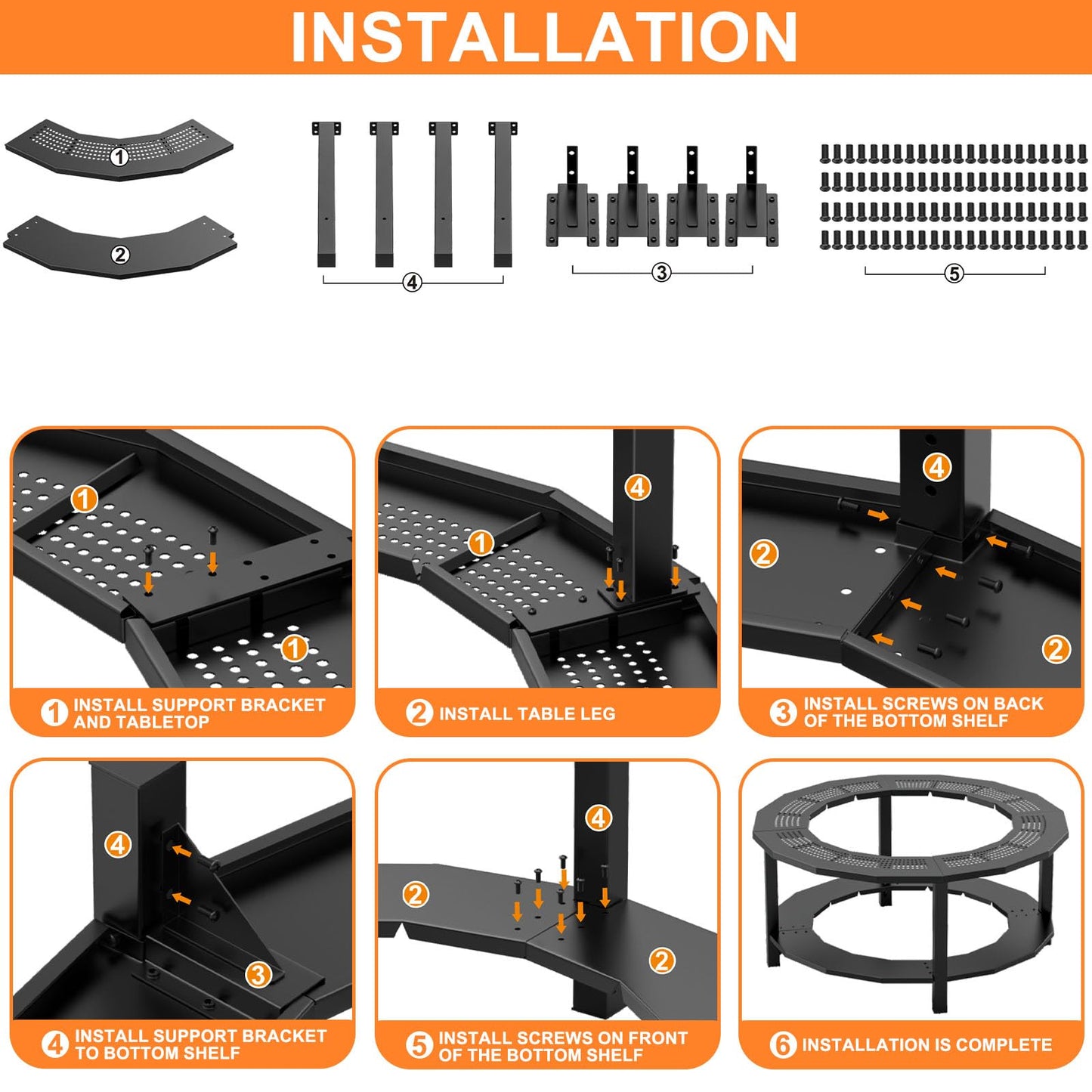 Fire Pit Surround Tabletop for Solo Stove Yukon, Bonfire, Tiki, Outdoor Smokeless Fire Pit Table for Wood Burning Fire Pits, Powder-Coated Steel Stove Table Surround with Cover for Solo Stove