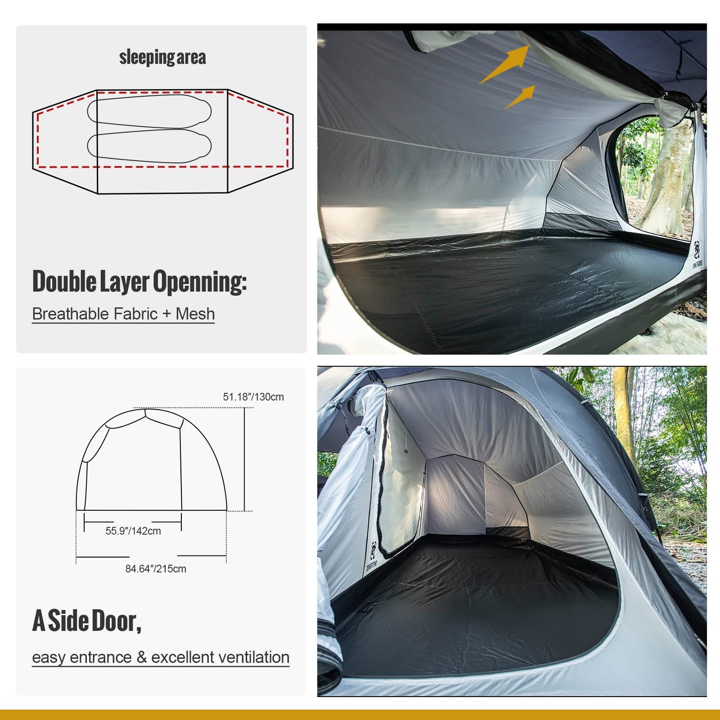 OneTigris COMETA Camping Tent + Waterproof Tent Footprint