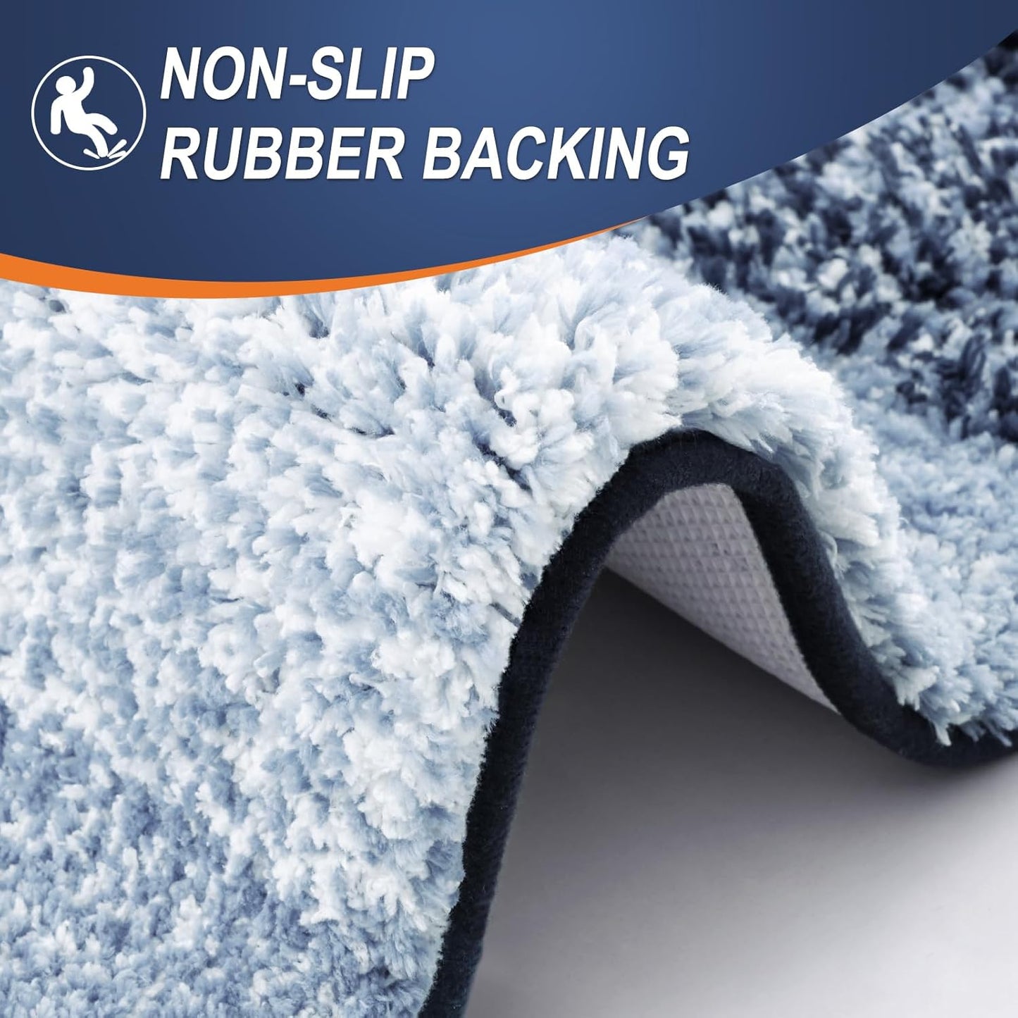 OLANLY Bathroom Rugs - Extra Soft Microfiber Mat, Quick Dry & Machine Washable - 30x20, Navy Blue