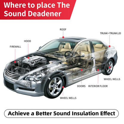 AggSound Sound Deading Material for Cars, 394mil(10mm) 107.64sqft Sound Deadening Mat - Automotive Noise Insulation and Vibration Dampening Material Foam for Auto Audio, Door, Roof, Floor and Trunk