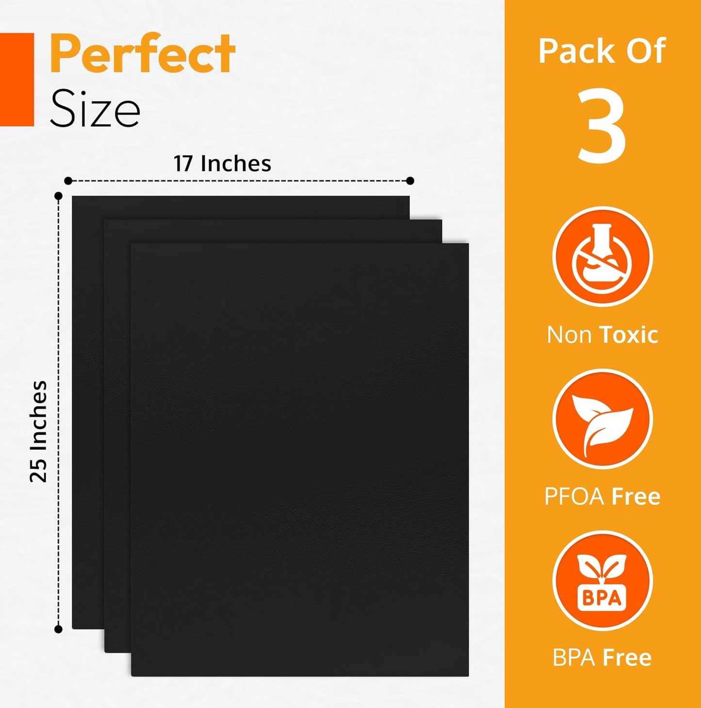 Skiennix Heavy Duty Oven Liners - Non-Stick Teflon Mats for Electric & Gas Ranges | BPA & PFOA Free