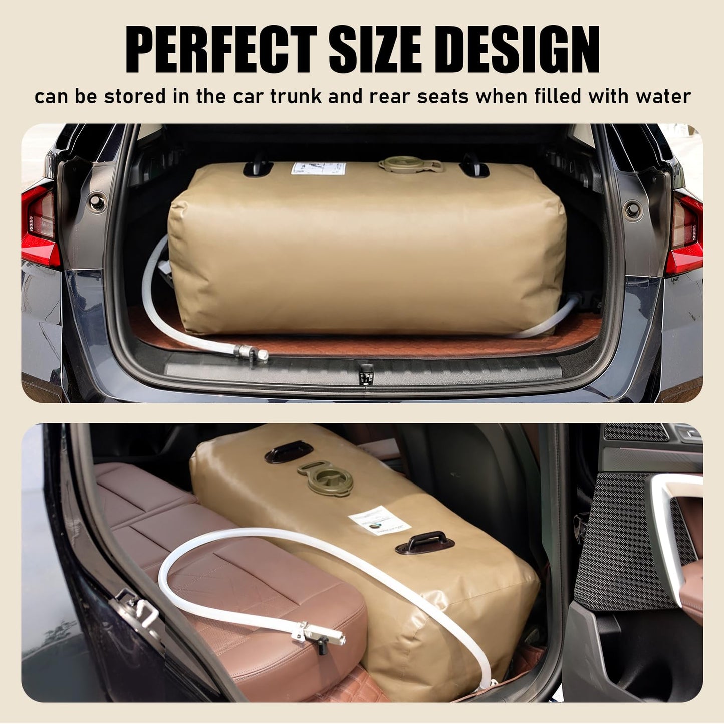 LATHEVEE Yellow Drinking Water Storage Bladder,50 Gallon Portable Water Bladder Tank, RV Water Tank, Can Be Used for Storing Drinking Water, Camping, Traveling, Wilderness Survival Patrols, Etc.