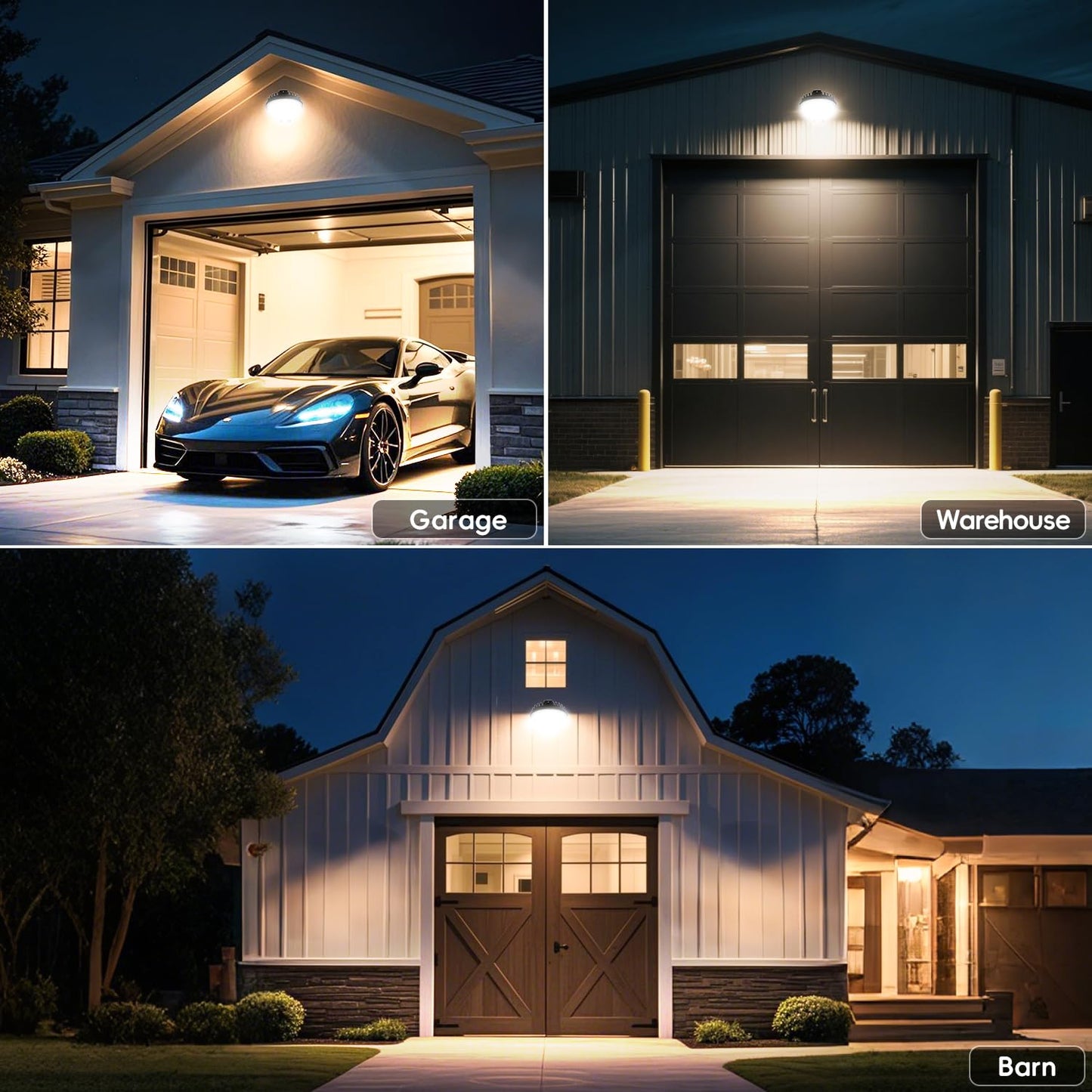 MOONTIP 150W 4 Pack 20000LM Dusk to Dawn Outdoor Lighting, LED Barn Lights Outdoor with 150° Adjustable Photocell Pole Light 6500K Flood Light, IP66 Waterproof Area Street Light for Garage Yard