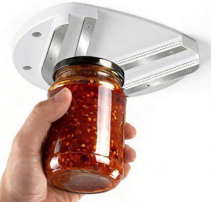 Skiennix Jar Opener - Ergonomic Grip Tool for Seniors with Arthritis | One-Handed, Stainless Steel, White