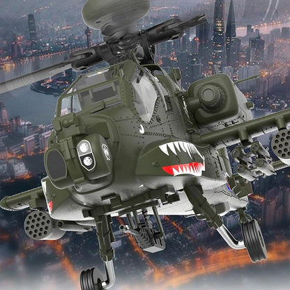 YUXIANG F11 AH64 RC Helicopter for Adults for AH64 Apache 1/32 Scale 2.4G 6CH 6G/3D Stunt Remote Control Military Aircraft Toys with 6-Axis Gyro &amp 2 Brushless Motor &amp Lights - BNF