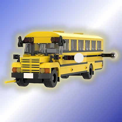 Yellow School Bus Building Blocks Kits City School Toy Set Mini Toy Block Car Bedroom and Living Room Decorations 635 Pcs Gift for Car Lovers