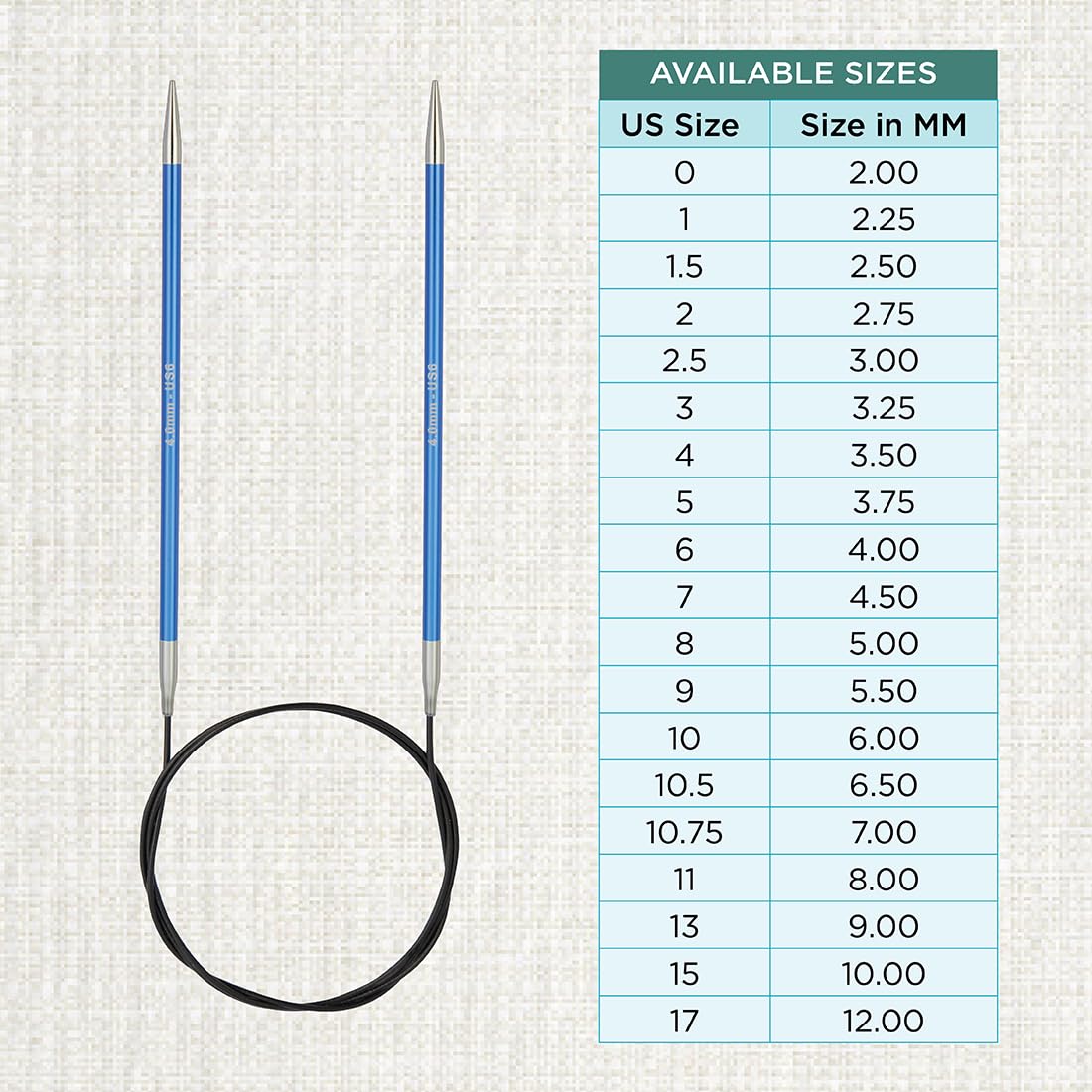 KnitPro Zing Fixed Circular Needles 40" (100cm) | US Size 6 (4mm)