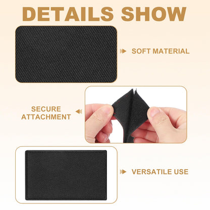 PATIKIL Rectangle Solid Flag Patch, 6 Pcs 3x2 Inch Pure Embroidered Patch Decorative for Holes Hats Jeans Repair Bags DIY Craft, Black