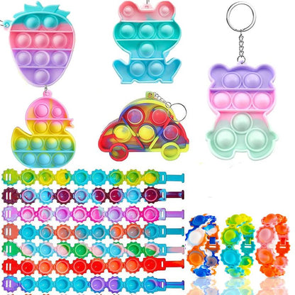 128 Pcs Party Favors for Kids Easter Egg Fillers,Fidget Treasure Box Toys, Classroom Prizes, Pinata Filler Goodie Bag Stuffers, Treasure Chest Carnival Prizes, Prize Box Bulk Toys for Boys Girls 4-8