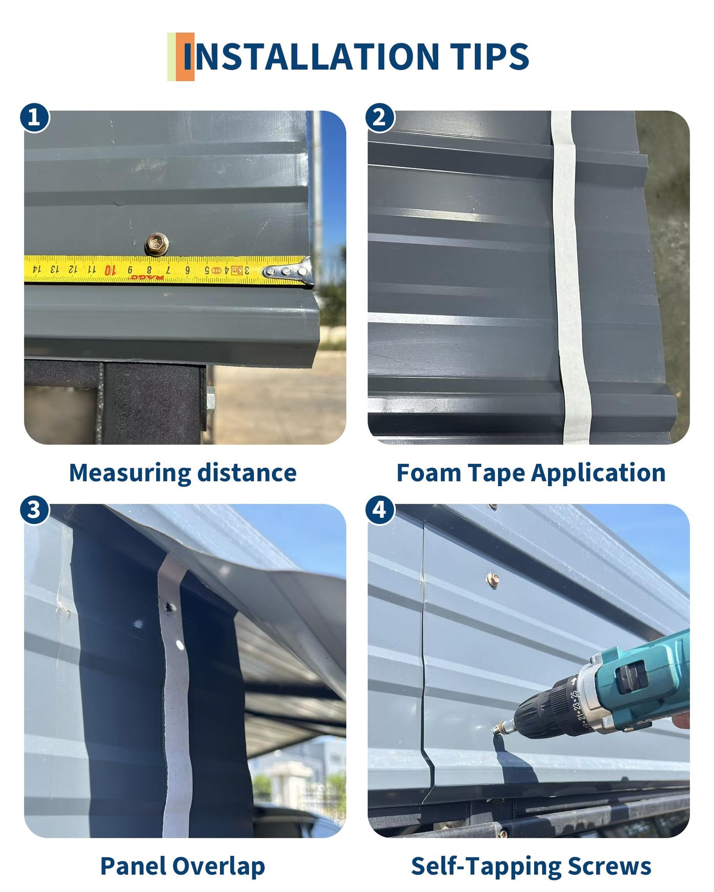 10x15 FT Heavy Duty Metal Carport Kit, Reinforced Frame with Anchors, for Trucks, Boats, RV, Tractor, 100MPH Wind & 35PSF Snow Rating, Easy Assembly